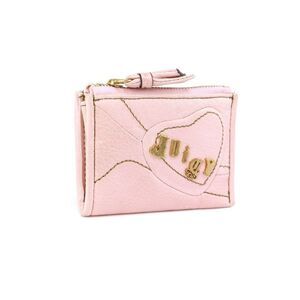 NEW Juicy Couture Coin Case Leather Heart Pink